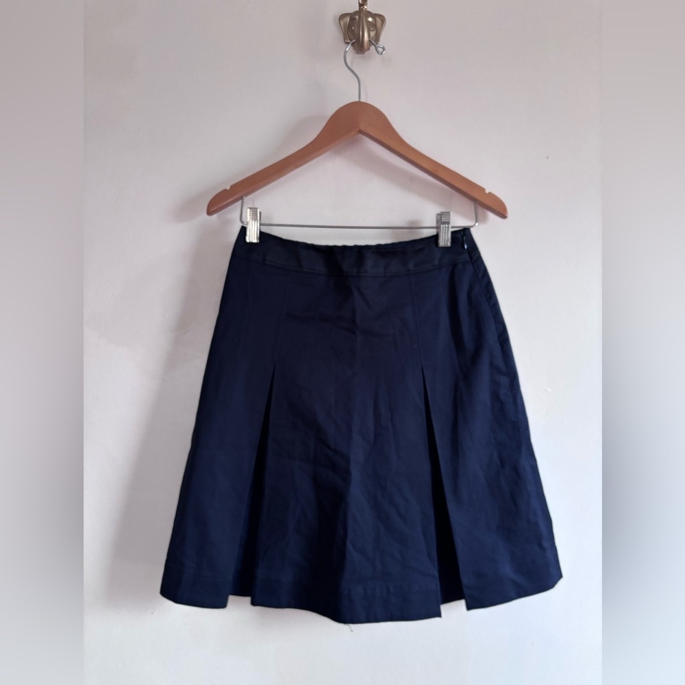 Jil Sander Navy A Line Skirt with Box Pleats size EU 34/ US 2